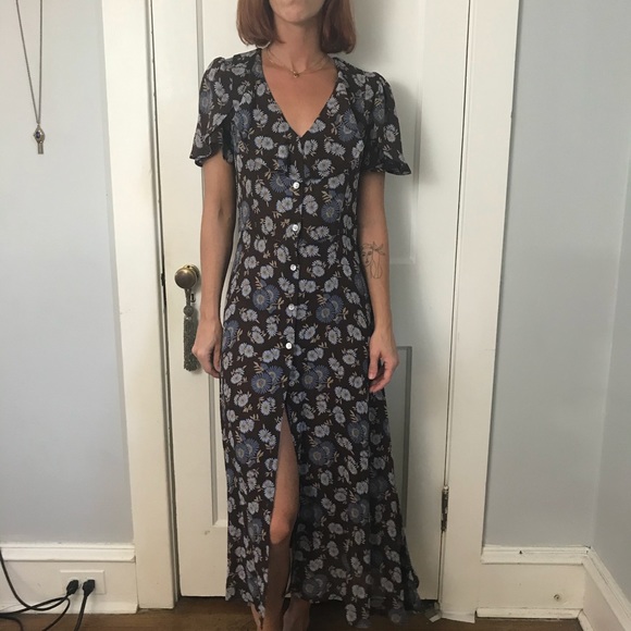 Christy Dawn Brown Floral Deadstock Maxi Dress - Picture 12 of 13